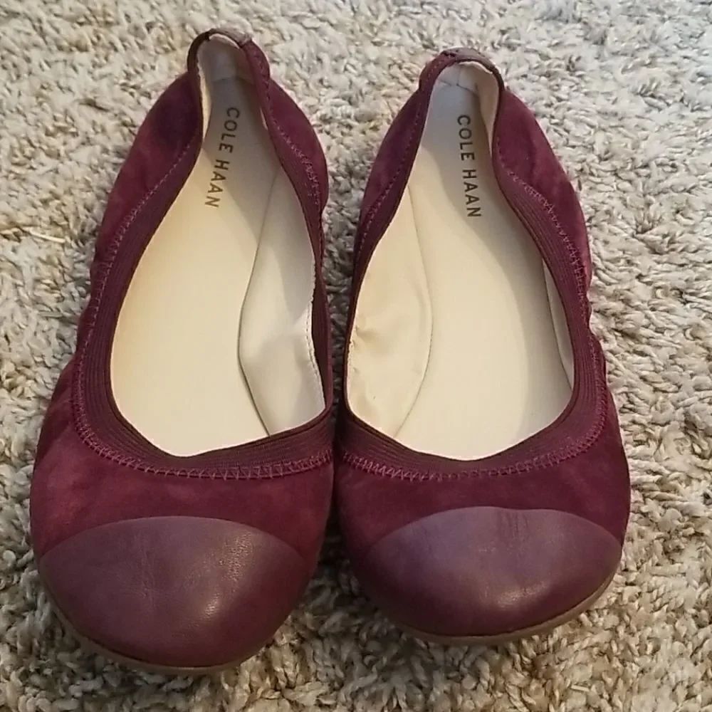 Cole Haan maroon suede flats size 6.5